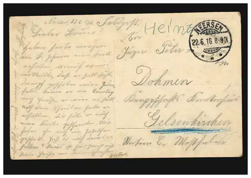 AK Krieg Niederländisches Dankgebet Nr. 694/3, Feldpost NEERSEN 22.6.1916