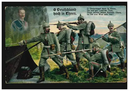 AK Guerre L'infanterie - O Allemagne haut en honneur SCHWEIDNITZ 2.12.1915