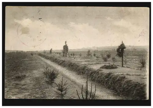 AK Massengrab bei Niederweiler, Feldpost Artillerie-Munitions-Kolonne 30.8.1915