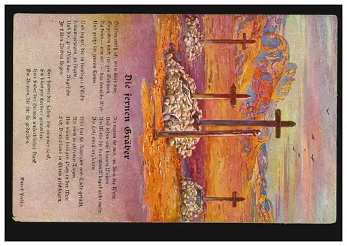 AK Guerre Poème de Rudolf Presber Les tombes lointaines, HORCHHEIM 11.11.15