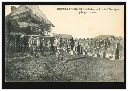 AK Visite de prisonniers français chez Mastige, poste de terrain 100 - 12.3.