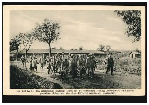 AK Französische Gefangene in Elfringen, Feldpost 10.11.1916 nach Meißen