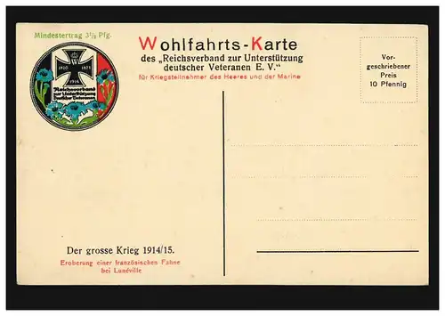 AK guerre Conquête d'un drapeau français à Luneville, inutile