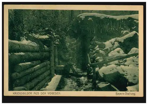 AK Krieg 1914/1918 Kriegsbilder aus den Vogesen: Im Schützengraben, ungebraucht