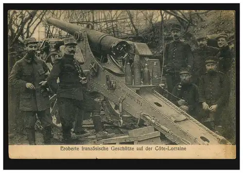 AK Guerre Conquis par des canons français sur la Côte-Lorraine, inutilisé