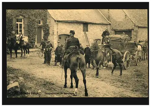 AK Guerre armée belge / Armée belge: Compagnie de télégraphe, inutilisé