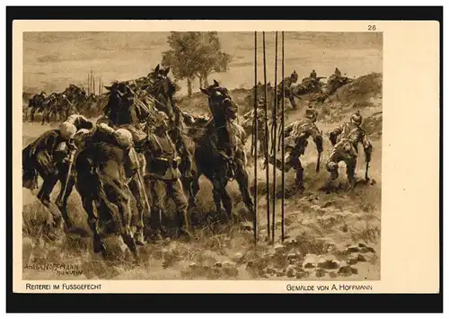 AK Guerre 1914/1915: Peinture d'A. Hoffmann Equitation dans la bataille des pieds, inutilisé