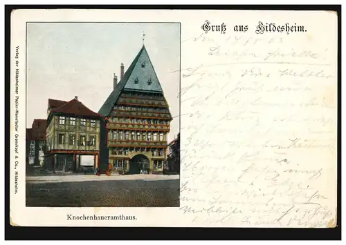 AK Gruss aus Hildesheim Knochenhaueramthaus, HILDESHEIM 14.5.1903