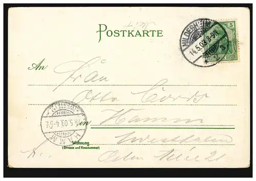 AK Gruss aus Hildesheim Knochenhaueramthaus, HILDESHEIM 14.5.1903