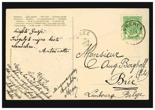 Belgique Carte d'anniversaire de l'Heureuse Fete Roses dans le vase, LokerEN 27.11.16