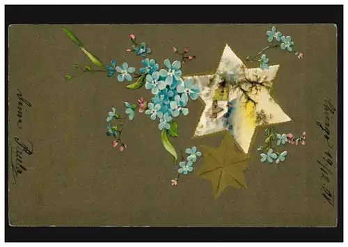 États-Unis Carte de l'année avec étoiles Vue du village de petite image, CHICAGO ILL. 20.121908