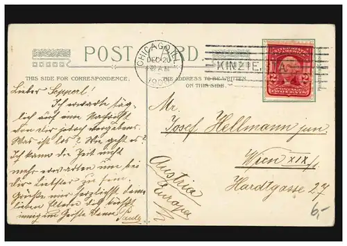 États-Unis Carte de l'année avec étoiles Vue du village de petite image, CHICAGO ILL. 20.121908