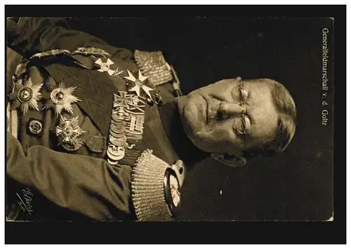 Wohlfahrts-Karte der Veteranen: Generalfeldmarschall v. d. Goltz, ungebraucht
