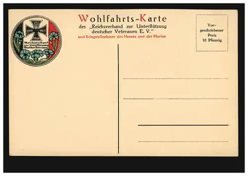 Wohlfahrts-Karte Reichskanzler Theobald von Bethmann Hollweg, ungebraucht