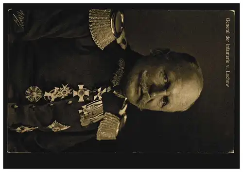 Wohlfahrts-Karte der Veteranen: General Ewald von Lochow, ungebraucht