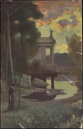 NAVIRE MARINE FRANÇAIS POST No 83 - 13.7.1916 SMS Impératrice, AK Prier au bord du lac