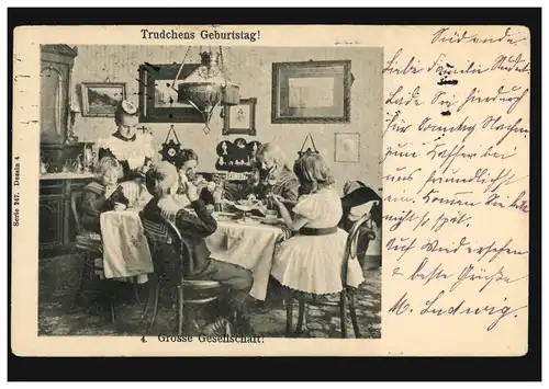 Carte photo de l'anniversaire de Trudchen ! BERLIN 19 w - 3.1.1913