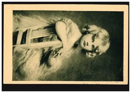 Schweiz Künstler-Ansichtskarte Kinder: Liseli auf dem Stuhl, SOLOTHURN 1927