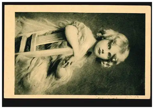 Suisse Carte d'artistes Enfants: Liseli sur la chaise, SOLOTHURN 1927