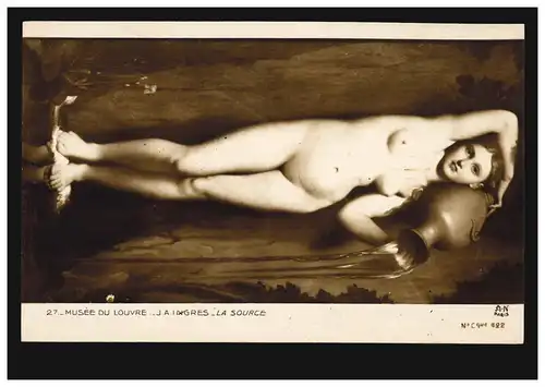Carte d'artiste Jean-Auguste-Dominique Ingres: La Source, inutilisé
