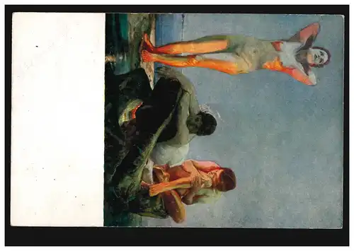 Künstler-Ansichtskarte Max Klinger: Blaue Stunde, ungebraucht