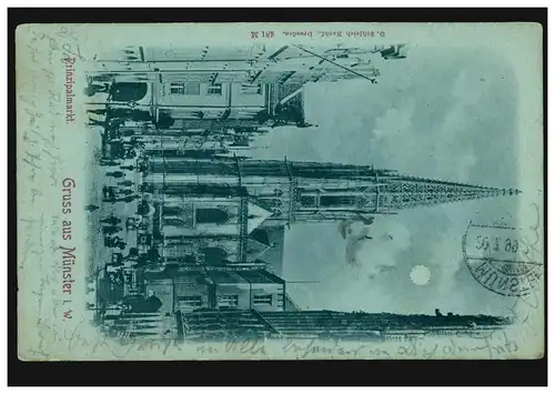 AK Gruss de Münster / Westfalen: Fondamentalmarkt, 20.7.1899 d'après DÜREN 20.07.99