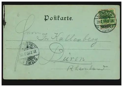 AK Gruss de Münster / Westfalen: Fondamentalmarkt, 20.7.1899 d'après DÜREN 20.07.99