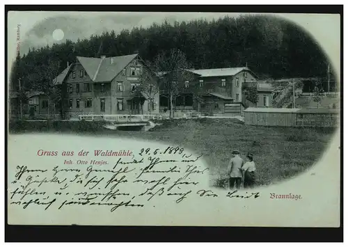 AK Gruse du moulin à bois BRUNAGE 29.6.1898 selon HANNOVER 29/06/98