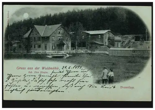 AK Gruss aus der Waldmühle BRAUNLAGE 29.6.1898 nach HANNOVER 29.6.98