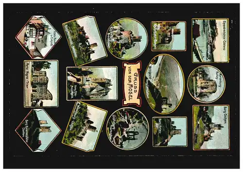 AK Graus de la Moselle avec 14 images, TRIER 30.8.1911