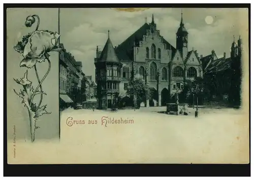 AK Gruss aus Hildesheim, 3.10.1897 nach GRUPENHAGEN 4.10.97