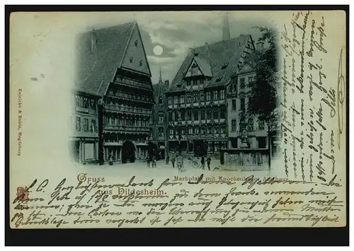AK Gruss de Hildesheim: Place du marché avec Schosshauser Amthaus, BORRY 15.3.900