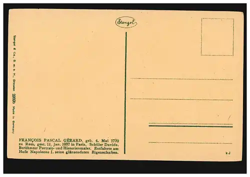 Carte d'artiste Francois-Pascal Gerard: Le Roi de Rome, inutilisé