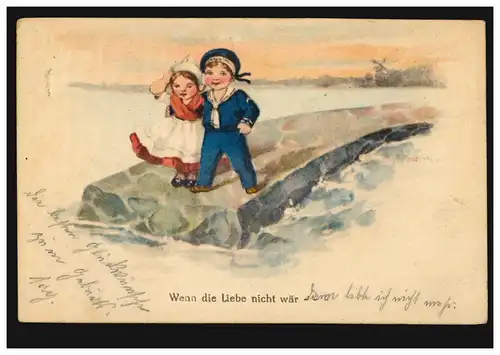 Künstler-Ansichtskarte: Wenn die Liebe nicht wär, QUAKENBEÜCK 1918