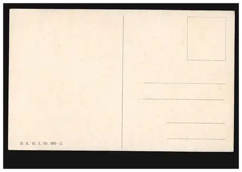 Carte de vue Artiste Le poste de surveillance - Garçon au stand de pommes, inutilisé