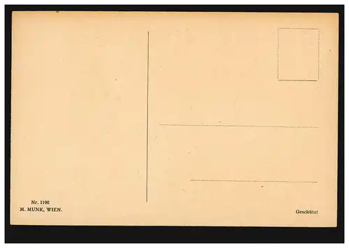 Carte d'artiste Portrait féminin avec Rose (Verlag Munk, Vienne), inutilisé