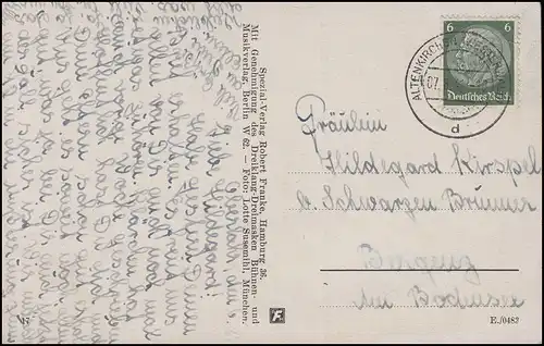 Ansichtskarte Heimatland, Heimatland ... EF 6 Pf ALTENKIRCHEN/ WESTERWALD 7.8.41