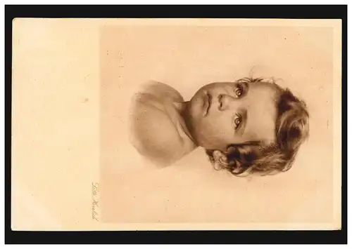 Künstler-AK Lotte Herrlich: Kinderköpfe Serie 13/28 Mädchenportrait, ungebraucht