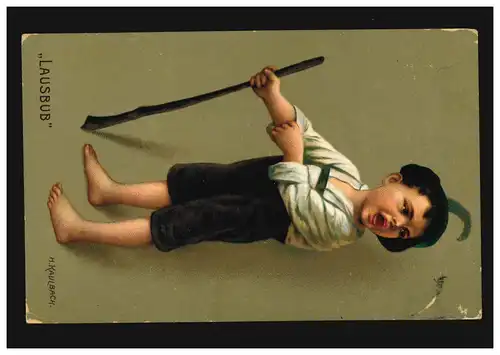 Künstler-Ansichtskarte Hermann Kaulbach: Der Lausbub! BERLIN 30.6.1911