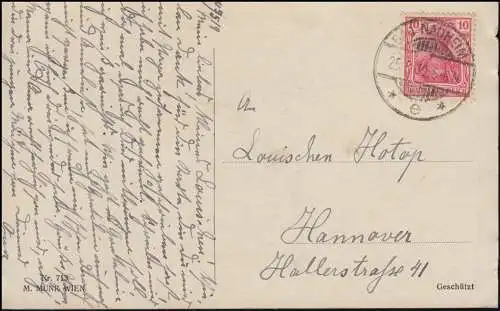 Künstler-AK Kinder: Heimliche Liebe! Verlag M. Munk Wien, BAD NAUHEIM 25.5.1919