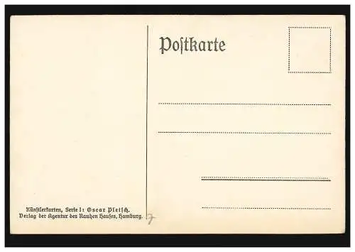 Carte de visite d'artiste O. Pletz: Regardez comme il court!