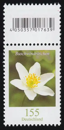 3472 Buschwindröschen 155 Cent aus 200er-Rolle, mit Codierfeld **