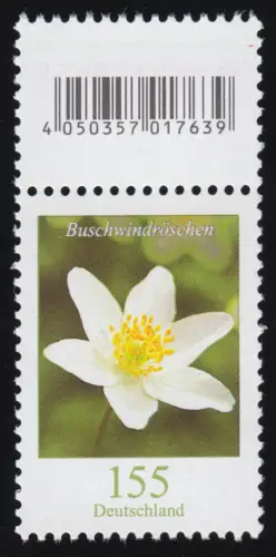 3472 Buschwindröschen 155 Cent aus 200er-Rolle, mit Codierfeld **