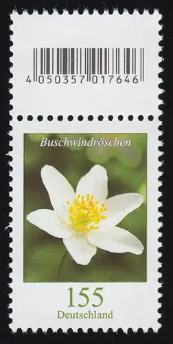 3472 Buschwindröschen 155 Cent aus 500er-Rolle, mit Codierfeld **