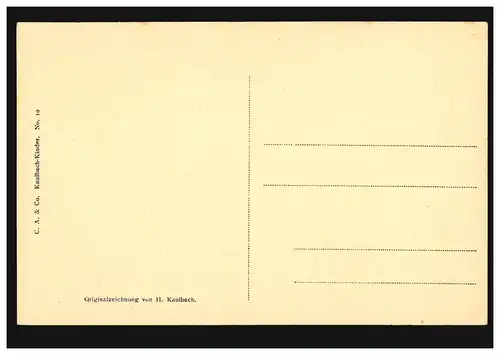 Carte de vue Artiste Enfants Hermann Kaulbach: lettres, non utilisées