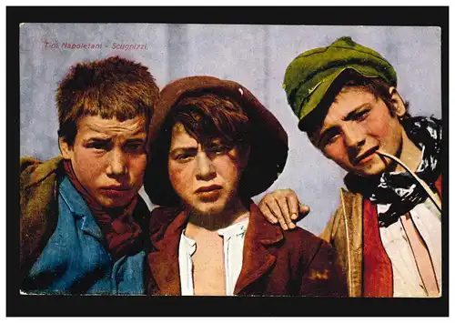 Carte de l'artiste Les enfants de rue Les types de Neapolétan - Scugnizzi, inutilisé