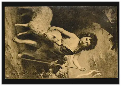 Künstler-Ansichtskarte Murillo: Johannes mit dem Lamme, ungebraucht