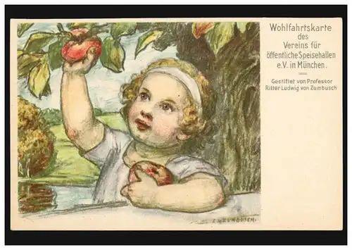 Künstler-Ansichtskarte Ludwig von Zumbusch: Die Apfelernte, ungebraucht