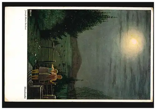 Carte de l'artiste Joseph Maria Beckert: Nuit de la lune, inutilisé