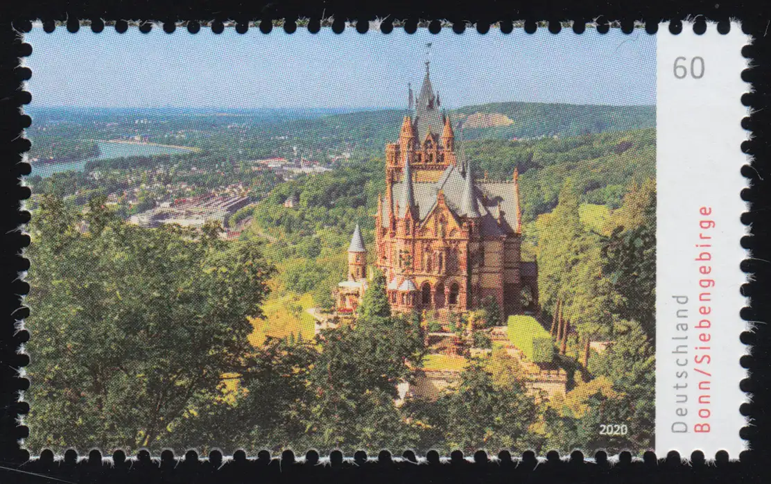 3511 Panorama Bonn / Sept Montagnes avec Dragenburg, à droite, **